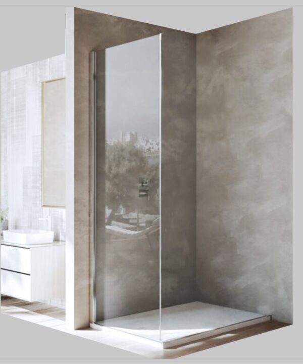 CHROME Frame Fixed Panel Shower Door - Clear Glass CALIBRE SHOWER COLLECTION