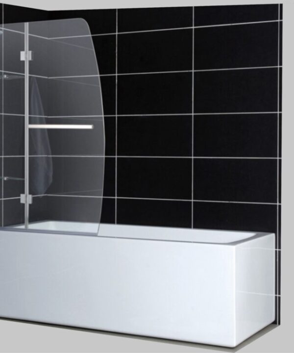 CHROME Frame Pivot Bath/Shower screen - Clear Glass COMPOUND SHOWER COLLECTION