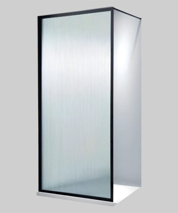 BLACK FRAME - Fluted Glass - DECEPTION SHOWER COLLECTION