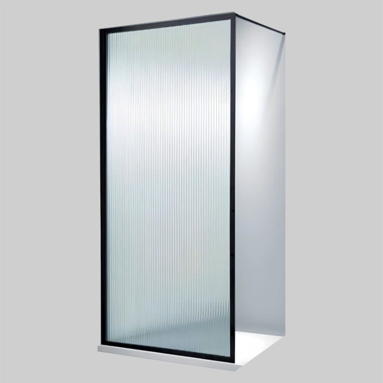BLACK FRAME - Fluted Glass - DECEPTION SHOWER COLLECTION